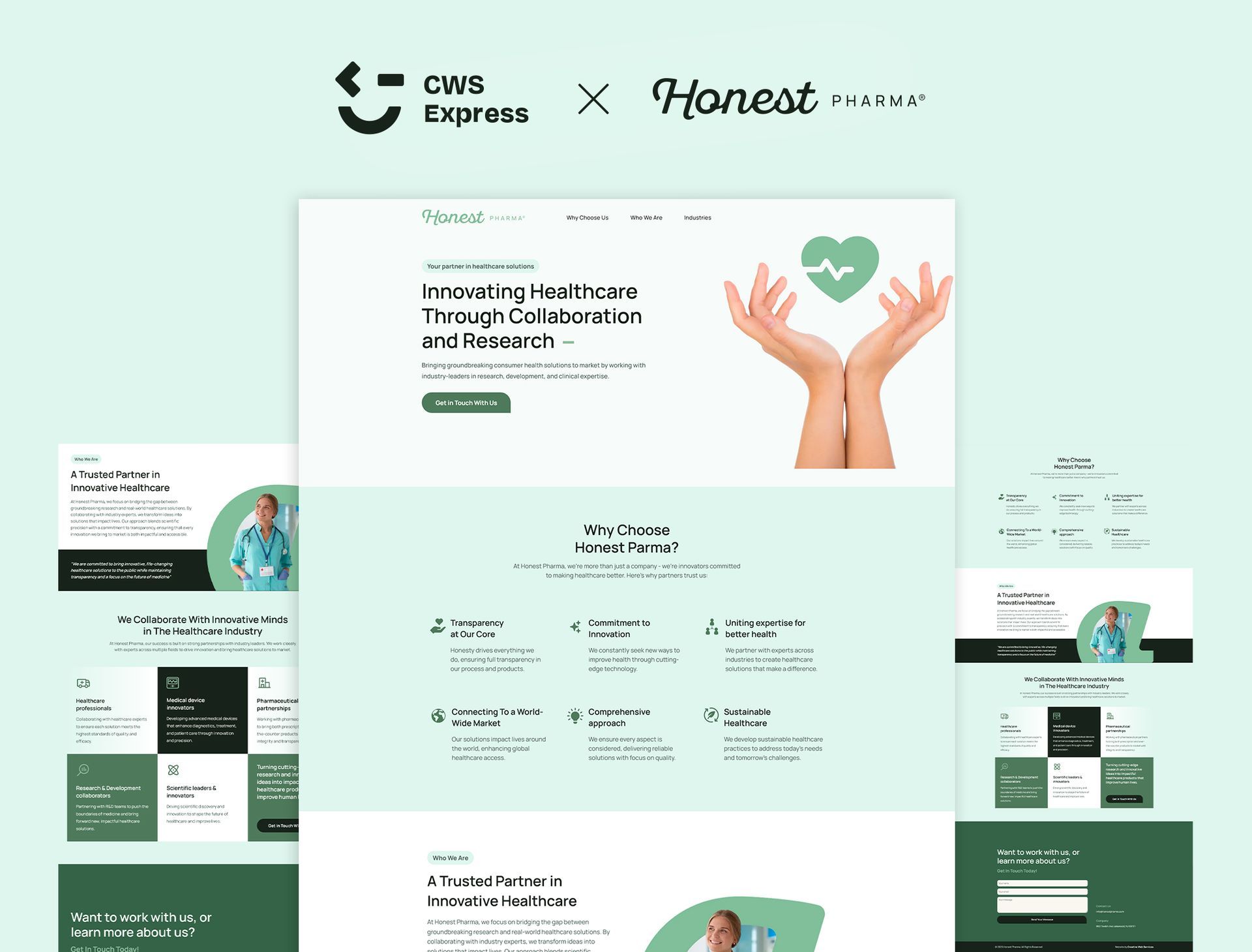Honest Pharma website mockup