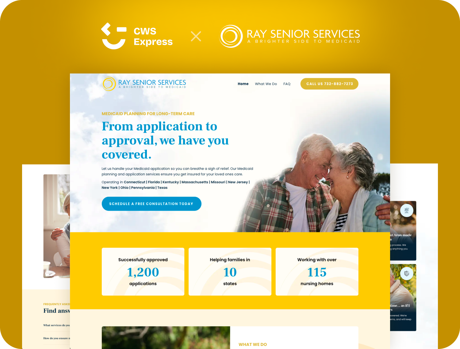 Ray Senior Services website mockup